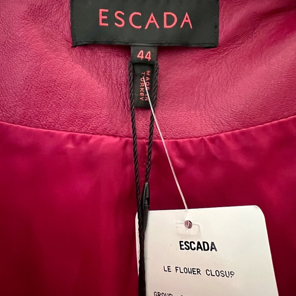 Brand new unused Burgundy Escada Leather Jacket - Picture 4 of 15